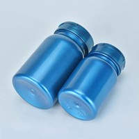 Botella de plástico con tapa azul nacarado Embalaje para el cuidado de la salud de grado alimenticio