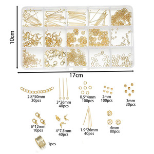 Kit d'accessoires de bijouterie DIY, 15 compartiments, composants plaqués cuivre pour la fabrication de bracelets et de colliers, outils inclus - Product Image 3