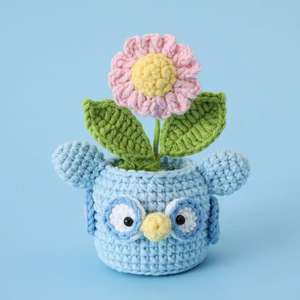 Coche hecho a mano decoración nieve <span class=keywords><strong>campo</strong></span> ganchillo Animal serie olla Cordero Tigre pato simulación planta verde - Product Image 4