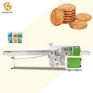 Multifuncional Travesseiro Fluxo Embrulho Talheres Manual Sabão Tecido Papel Vertical Cookie Pack Flowpack Máquina De Embalagem