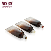 Flacon roll-on en verre triangulaire plat GB3-10ml vide pour huiles essentielles et parfums, avec bouchon porte-clés et bille en pierre précieuse