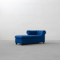 Le plus chaud bleu Chesterfield coin canapé en forme de L élégant maison et Restaurant meubles pour salon tissu Design salons