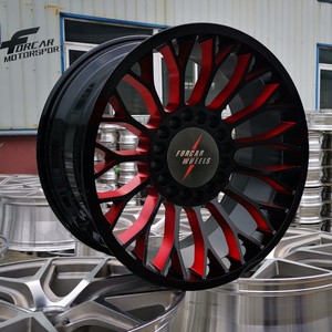 20 22 24 26 inch Màu đen phay Windows với màu đỏ rõ ràng off road forcar nhà máy bánh xe hợp kim - Product Image 3