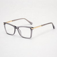 Montures de lunettes classiques rectangulaires en acétate pour hommes avec charnière à ressort et motif imprimé
