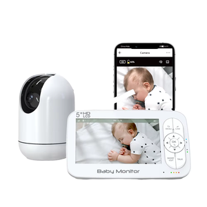 กล้องวงจรปิดไร้สาย WiFi ความละเอียด 720P HD สำหรับดูแลเด็ก พร้อมระบบตรวจจับเสียงร้องไห้ ระบบเสียงสองทาง หน้าจอ LCD 5.5 นิ้ว รองรับแอป Tuya สำหรับการตรวจสอบ - Product Image 1