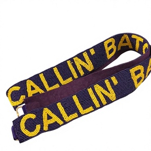 CALLIN' BATCH Sangle perlée violette et jaune, accessoire de ceinture tendance et à la mode - Product Image 1