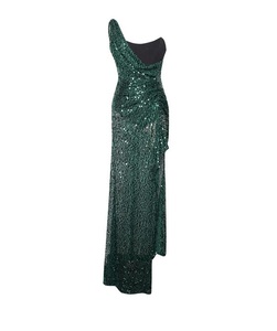 Elegante Backless <span class=keywords><strong>Smeraldo</strong></span> <span class=keywords><strong>Verde</strong></span> Abito di Paillettes di Alta Side Split Della Sirena di Tulle Abiti Da Sera - Product Image 6