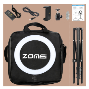 Kit Luce ad Anello LED Zomei da 18 Pollici con Treppiede, Luminosità Regolabile, Lampada LED ad Anello <span class=keywords><strong>per</strong></span> Videocamera e Trucco - Product Image 6