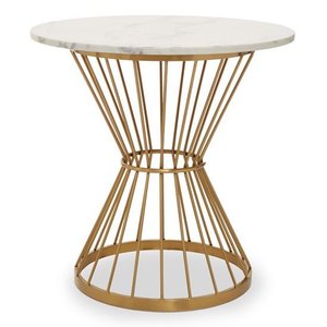 Mesa de mármol nórdico para sala de estar, muebles de centro inteligentes para el hogar, Hotel, restaurante, mesa de café dorada usada - Product Image 1