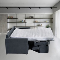 Precio al por mayor Color gris Diseño moderno Sofá plegable Cum Bed Muebles Sala de estar Sofá cama con colchón que ahorra espacio