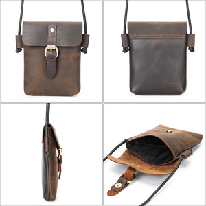 <span class=keywords><strong>Borsa</strong></span> a Tracolla in Vera Pelle per Uomo, Stile Vintage Compatto in Pelle <span class=keywords><strong>di</strong></span> Cavallo, Design Retrò Europeo-Americano, Direttamente dalla Fabbrica - Product Image 5