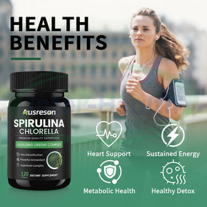 Ausreson Groothandelsprijs Biologische Groene Spirulina 120 Capsules Afslankproduct 500Mg Spirulina Capsules - Product Image 3