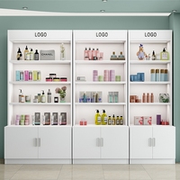 Vitrine portable moderne en métal et tôle pour salon de beauté, barbier, cosmétiques, parfums et décoration de magasin