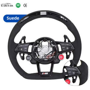 Alcantara ลูกบิดคู่พวงมาลัย LED แบบเต็มรูปแบบสำหรับรถ <span class=keywords><strong>Audi</strong></span> R8 B6 B8 B9 A3 A4 A5 A6 C7 SQ5 Q3 Q7 8V RS6 RS7 TT <span class=keywords><strong>RS</strong></span> แบบกำหนดเอง - Product Image 1