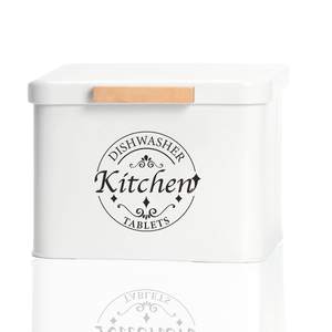 Conteneur de dosettes pour lave-vaisselle avec couvercle Porte-dosettes en métal pour lave-vaisselle Organisateur d'armoires de cuisine Rangement de tablettes de détergent pour lave-vaisselle - Product Image 1