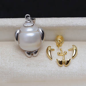 Collar de Perlas Grandes Blancas de Estilo Barroco, Hecho a Mano, con Base de Plata 925 para Colgante de Perla, Accesorio Femenino 3947 - Product Image 1