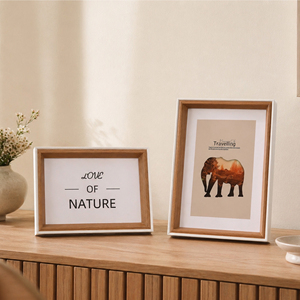 <span class=keywords><strong>Cadre</strong></span> <span class=keywords><strong>photo</strong></span> MDF bicolore vertical de bureau 4x6 5x7 6x8 8x10 – Décoration artistique simple et élégante pour la maison, cadeau, à poser sur table - Product Image 6