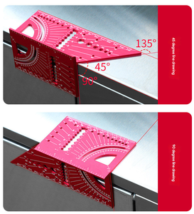 Industriale e DIY grado ispessito foro <span class=keywords><strong>disegno</strong></span> T-angolo scarabocchio calibro 45 90 gradi righello ad angolo retto per la lavorazione del legno - Product Image 5