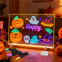 Tableau lumineux à dessin lumineux blanc chaud LED pour bébés et enfants, design moderne en acrylique, prise USB/Type-C, veilleuse carrée