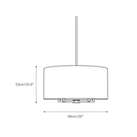 Lustre à tambour Bazilijus Plafonnier moderne en tissu avec accents pour salle à manger, îlot de cuisine ou salon