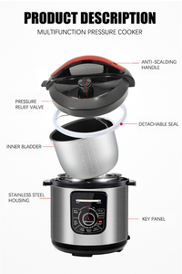Cuisinière à <span class=keywords><strong>riz</strong></span> électrique multifonction 6 en 1 en acier inoxydable de 6 litres, économique pour un usage domestique, avec bouton tactile unique - Product Image 5