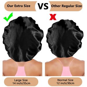 Gorro de <span class=keywords><strong>Ducha</strong></span> SOLPOP, Estilo Europeo Americano, Popular, Elástico, Doble Capa, Satinado, Unisex, para Todas las Temporadas, 100% Poliéster - Product Image 2