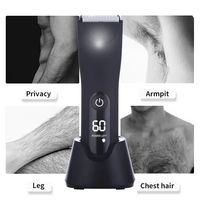 Tondeuse de toilettage électrique en céramique pour hommes, épilateur, rasoir, tondeuse corporelle, tondeuse à barbe, zones sensibles, étanche, rechargeable, LED