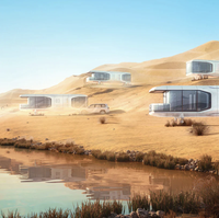Mobile moderne de camping extérieur C70 modulaire préfabriqué OEM dirigeable petit hôtel préfabriqué espace commercial Capsule House