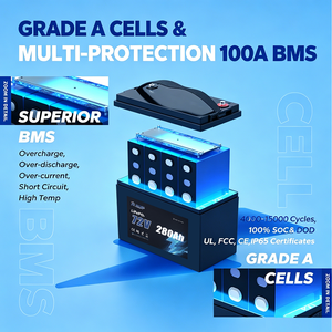 Batterie rechargeable au phosphate de fer et de lithium ADF 72V 280Ah, pack de batteries LiFePO4 60V 300Ah pour énergie solaire, batterie lithium-ion LiFePO4 12Ah pour système solaire - Product Image 5