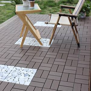 Diferentes Tipos de Baldosas de Madera Compuesta para Exteriores, Baldosas de WPC con Sistema de Enclavamiento, Baldosas Rectas con Diseño de Rayas - Product Image 6