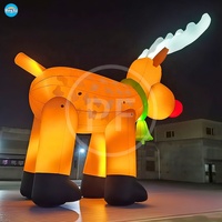 Ciervo inflable gigante de Navidad de 33 pies, modelo de dibujos animados inflables, Reno de dibujos animados con luz Led para decoración de Navidad