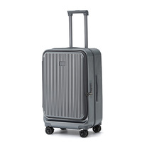 Ensemble de bagages 3 pièces, valises rigides avec poche avant, porte-gobelet et serrure TSA, rose gris, 20/24/28 pouces