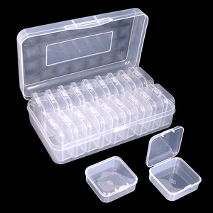 SUNSHING Portable Transparent Plastic Craft Storage Organizer <b>Box</b> Clear Square <b>Small</b> Bead Craft Supply Storage Container - Product Image 1