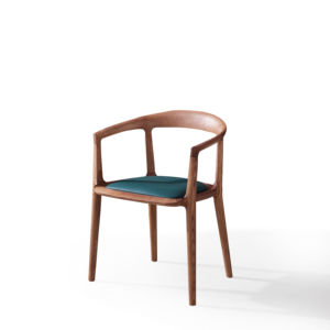 LU Chaise de salle à manger en bois massif avec siège en cuir rafraîchissant moderne de haute qualité pour la maison, le bureau, l'hôtel et l'appartement - Product Image 1