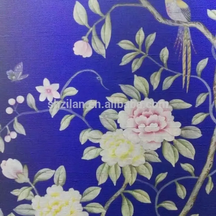 Wallpaper Factory 2019 New Arrival Elegance Hand Painted Silk Wallpaper Wallcovering