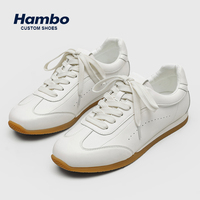 Chaussures de sport rétro en cuir PU, grandes tailles 38-46, chaussures décontractées vierges, chaussures de marche décontractées Hambo avec logo personnalisé pour hommes, usage quotidien