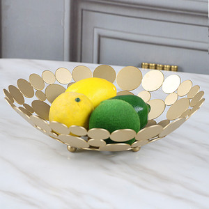 Luxury Gold Metal Fruit Bowl <strong>Storage</strong> Tray Home Decorative <strong>Accessories</strong> for Kitchen Table Ware - Product Image 2