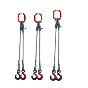 Lifting Sling Two Leg Bridle Steel Wire Rope Cable Sling with Hook High-Strength Industrial Use - Product Image 6