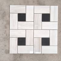 Panneau mural en mosaïque de marbre moderne et écologique, personnalisé en usine, motif géométrique abstrait multicolore, carrelage de luxe pour villa et hôtel
