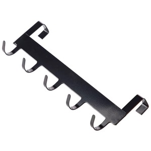 Over Door <b>Hooks</b> With 5 <b>Hooks</b> Removable Storage Rack For <b>Kitchen</b> Bedroom Wall Mount No Drill <b>Hook</b> Type PP Material - Product Image 4