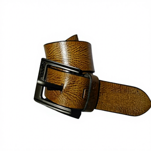 Ceinture décontractée en cuir de vachette personnalisée OEM ODM avec boucle ardillon en acier motif crâne, motif uni, écologique, largeur 3,8 cm, longueur 138 cm - Product Image 2