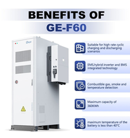 Kabinet Baterai Surya Deye GE-F60 IP55 50kw 61.44kWh Tegangan Tinggi 100Ah Sistem Penyimpanan Energi Lithium
