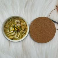 Sous-verres ronds en liège écologiques réutilisables Giftway Classic de 5 mm d'épaisseur avec logo personnalisé pour le thé, le café et les boissons