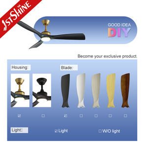 1stshine Ventilateur de plafond LED Noir ABS Lames Or 52 "Smart App Control Ventilateur de plafond avec lumière - Product Image 4