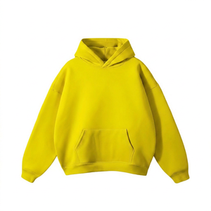 Sudadera con Capucha para Hombre, Color Sólido, Tejido French Terry, para Otoño, Manga Larga, Diseño sin Forro - Product Image 2