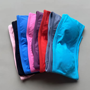 Sujetador Deportivo Bandeau Sin Espalda para Gimnasio Top Corto Tipo Tubo para Mujer Tops de Yoga Halter Brasieres Deportivos sin Costuras con Fruncido Camiseta sin Mangas para Entrenamiento de Yoga - Product Image 5