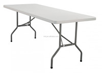 Table de salle à manger intérieure et extérieure, pliante, en plastique, longue, portable, pour banquet
