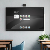 Écran plat interactif de 75 pouces, écran tactile infrarouge multi-touch pour réunions/enseignement, avec support mural/support mobile