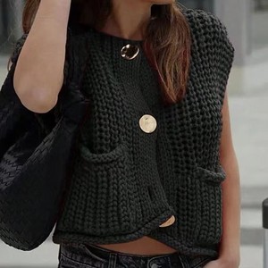 <span class=keywords><strong>Gilet</strong></span> cardigan tricoté pour femme, style streetwear d'été, nouveau modèle épais, le plus vendu - Product Image 4