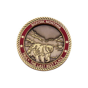 Moneta Commemorativa Antica con Logo Personalizzato Inciso in 3D, Stampa UV a <span class=keywords><strong>2</strong></span> Colori, Placcata in Rame, Regalo d'Onore Inciso, Moneta <span class=keywords><strong>da</strong></span> <span class=keywords><strong>Collezione</strong></span> - Product Image 2